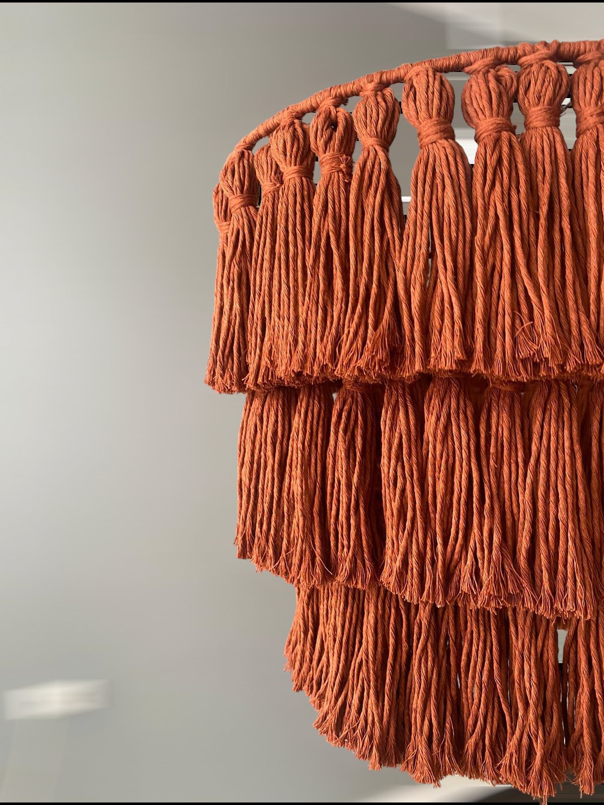 Purple Tiered Macrame Chandelier, Boho Chic Tassel Pendant Light, Boho Ligh, Nursery Pendant Light, Eco-Friendly Light, Nursery Chandelier,