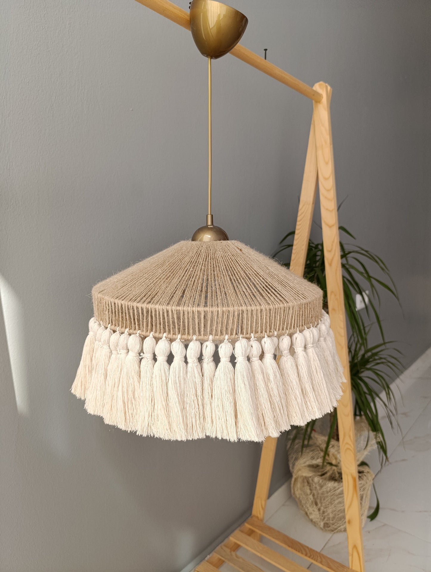 Bohomian Lighting, Nursery Lampshade, Nordic Chandelier, Boho Pendant Light, Farmhouse Light, Rustic Chandelier, Boho Decor, Christmas Gift,