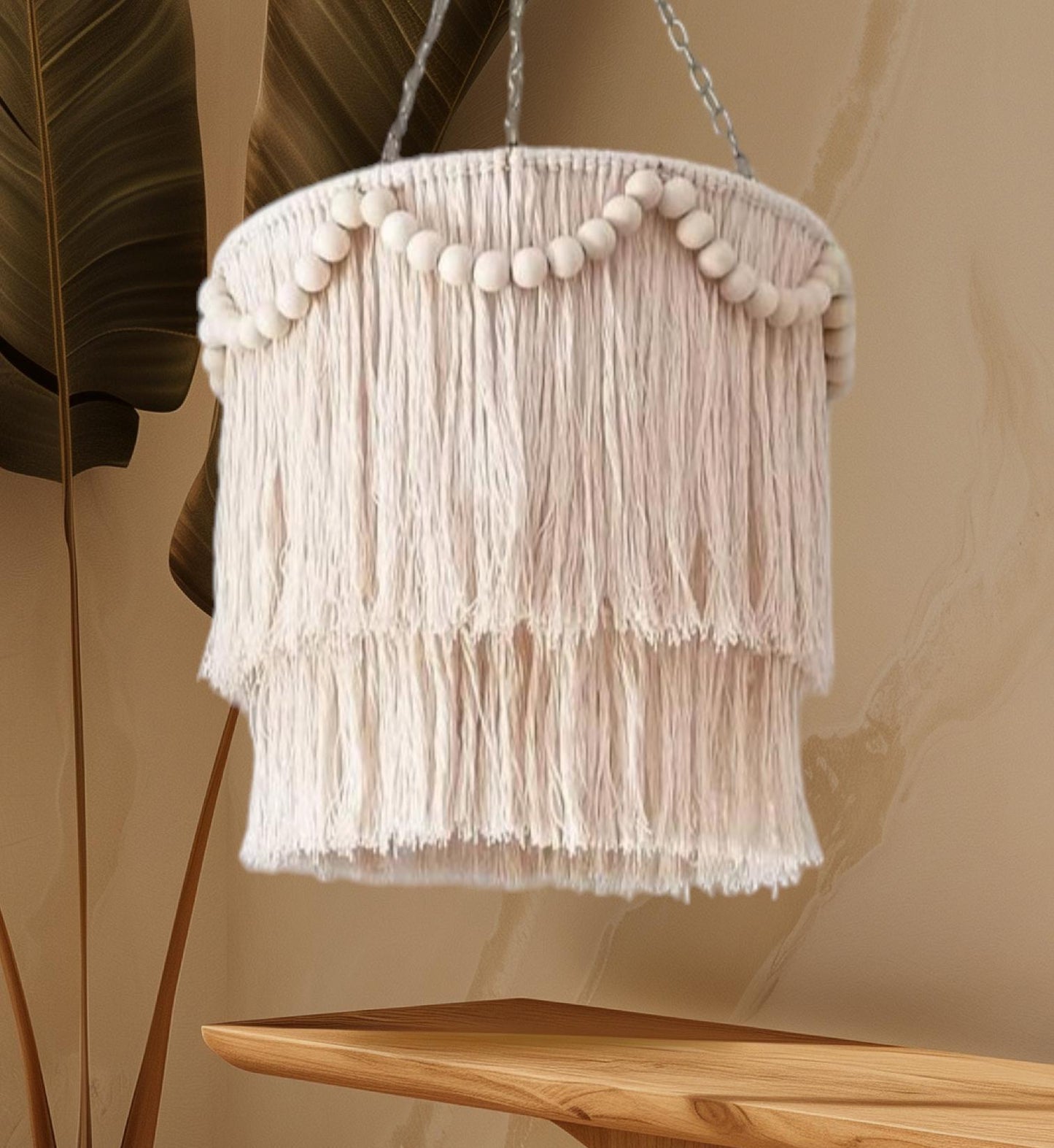 Tassel Lighting, Beaded Chandelier, Macrame Pendant Light, Tassel Fixture Light, Nursery Lampshade, Tassel Wall Light, Christmas Gift,