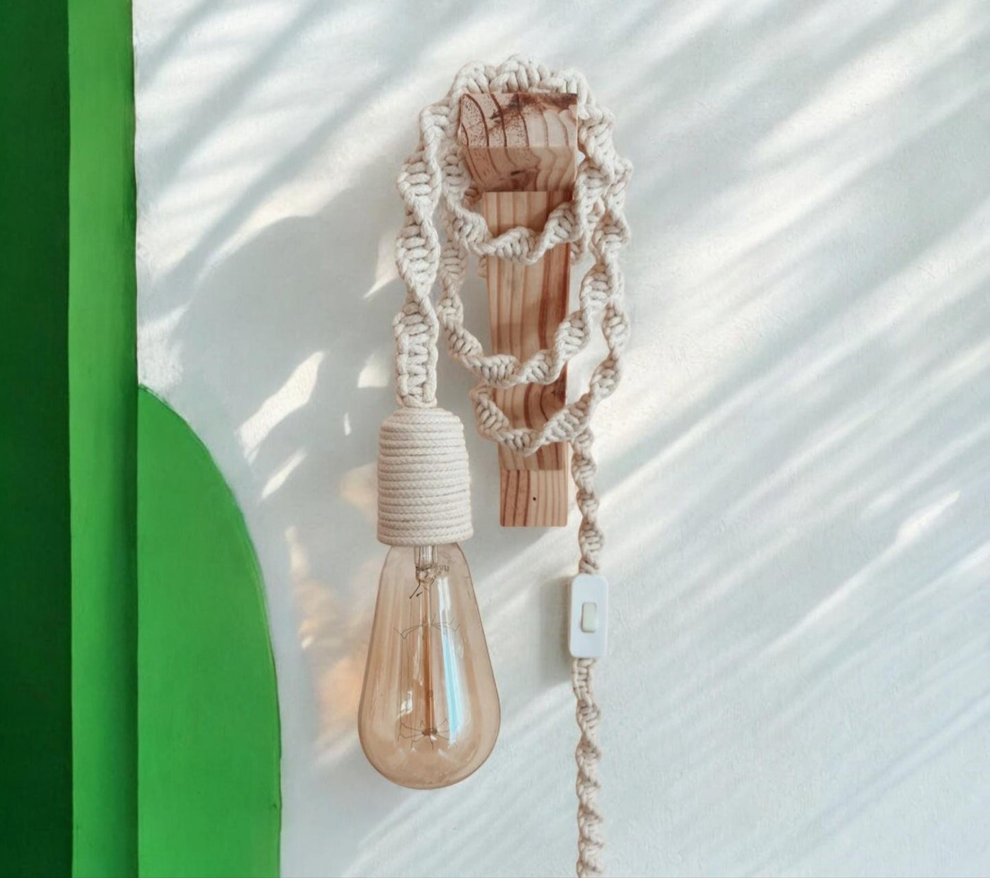 Boho Rope Light | Macrame Hangıng Lamp | Plug in Swag Light |  Hanging Rope Lamp | Pendant Rope Lighting | Boho Hanging | Housewarming gift