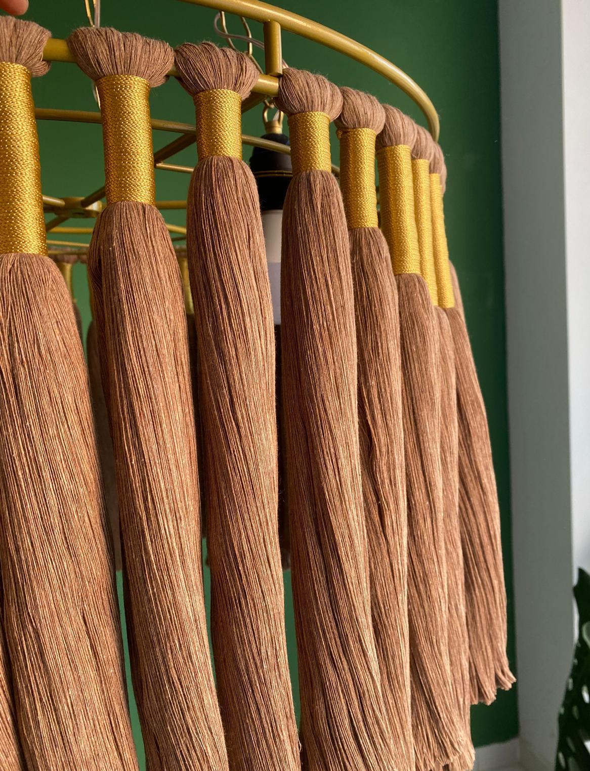 Boho Light Fixture, Fringe Chandelier, Cotton Fringe Pendant Light, Macrame LampShade, Nursery Chandelier, Modern Boho Light, Christmas Gift