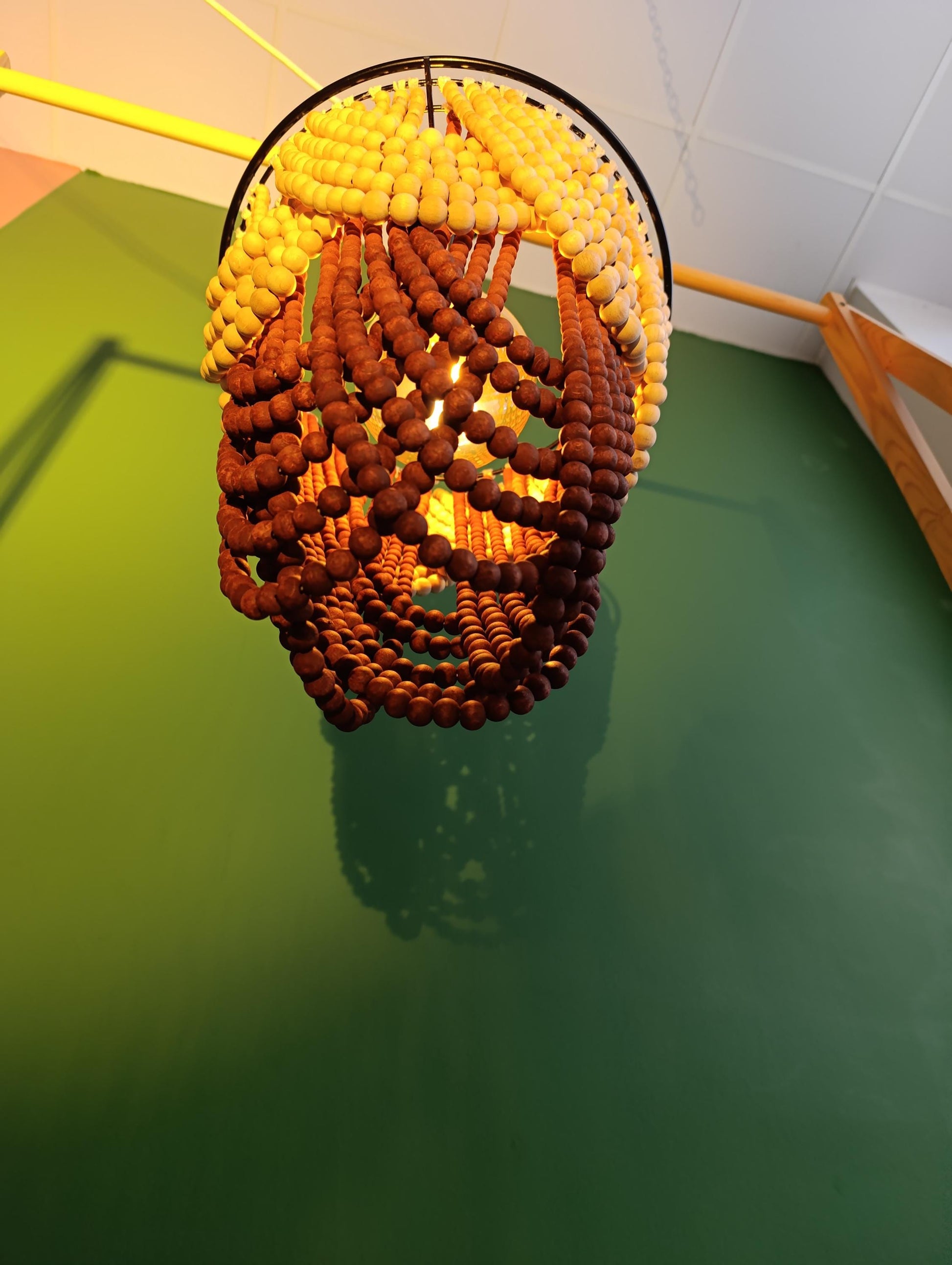 Beaded Chandelier, Beach House Lighting, Boho Pendant Light, Nursery Lampshade, Rustic Chandelier, Farmhouse Light, Modern Boho Lamp,