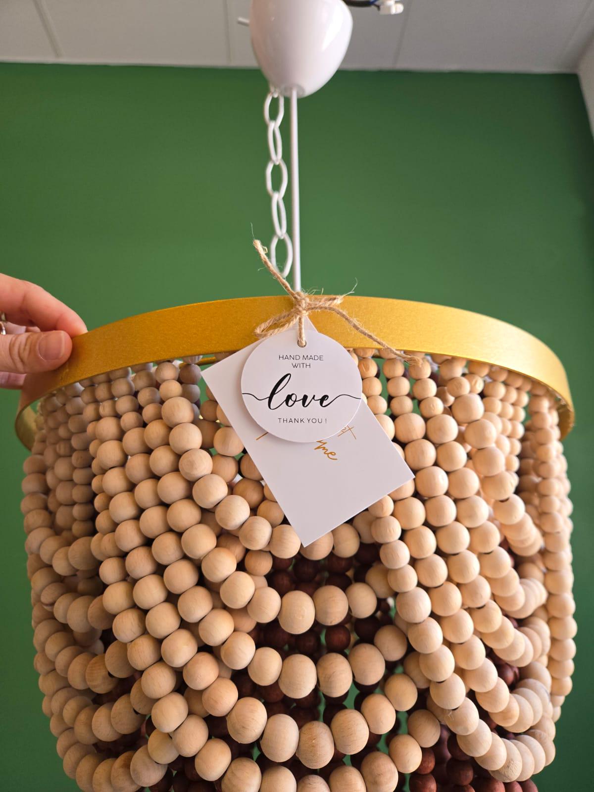 Beaded Chandelier, Beach House Lighting, Boho Pendant Light, Nursery Lampshade, Rustic Chandelier, Farmhouse Light, Modern Boho Lamp,