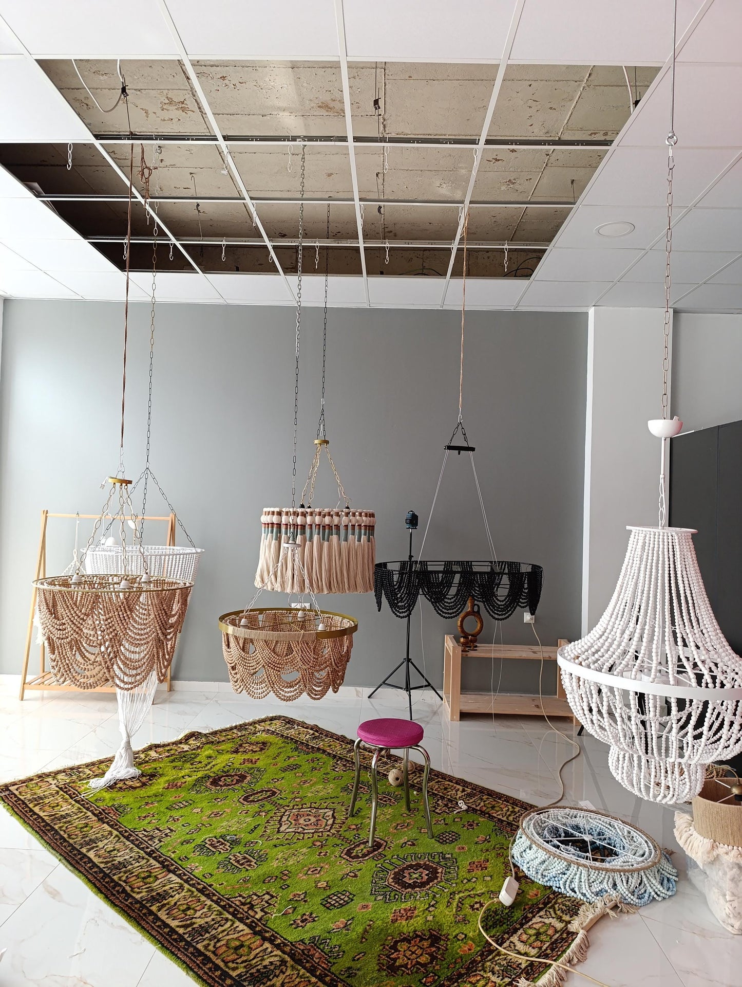 Boho Light, Rustic Ligth, Macrame Chandelier , Nursery Lampshade, Modern Boho Light, Macrame Pendant Light, Christmas gift, Farmhouse Light