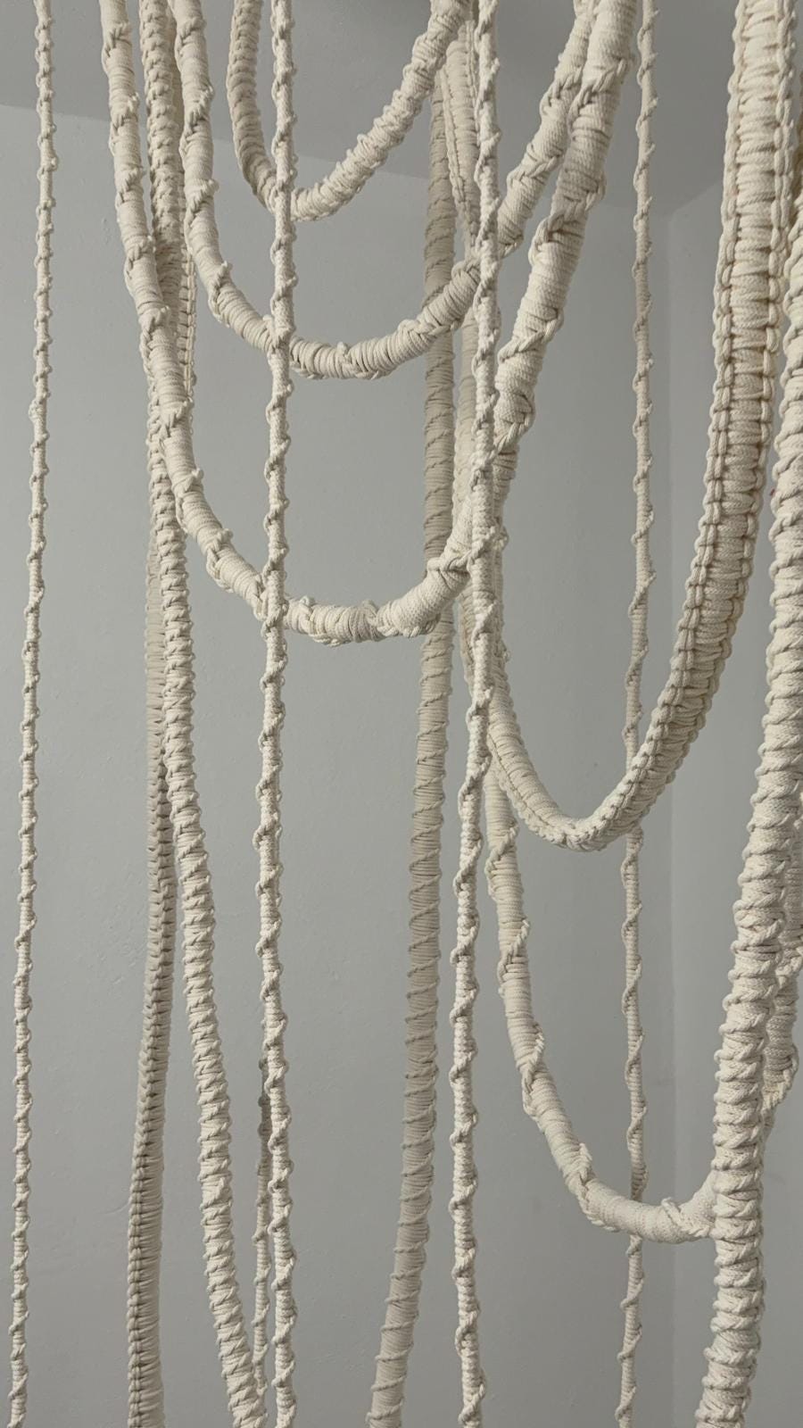 Macrame Rope Chandelier, Boho Rope Pendant Light, Custom Length Cords, Amber & Clear Glass Shades