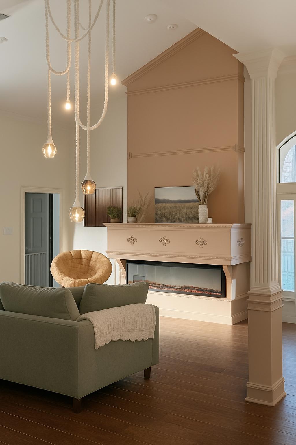 Macrame Rope Chandelier, Boho Rope Pendant Light, Custom Length Cords, Amber & Clear Glass Shades