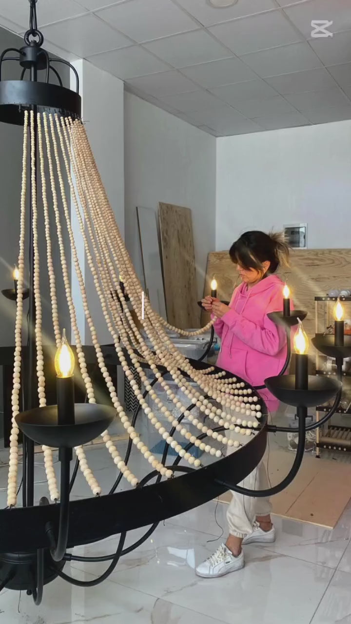 Large Beaded Wedding Chandelier: 2-Meter Wide Statement Light