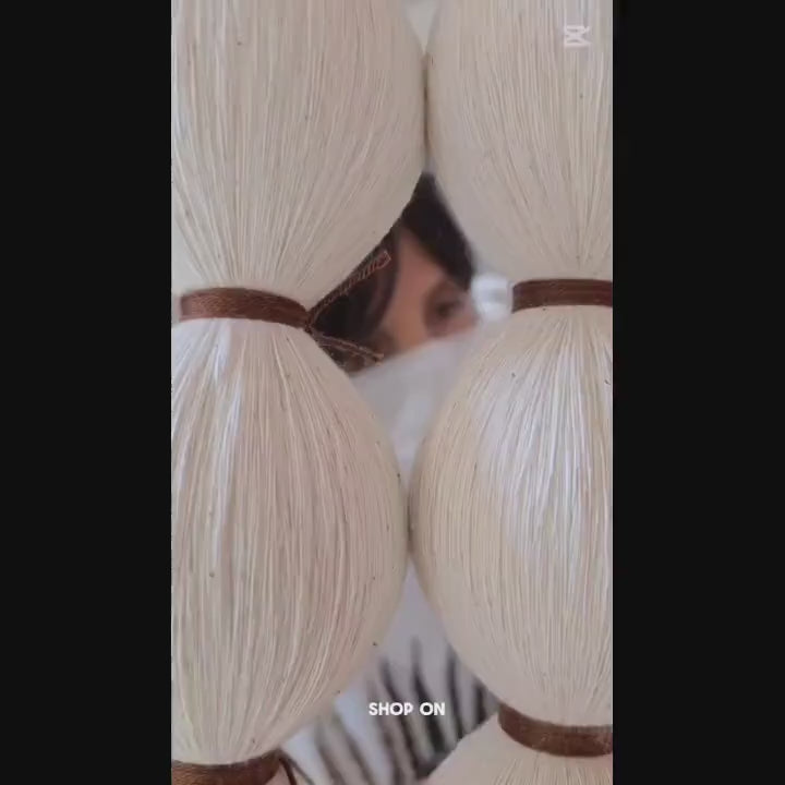 Handmade Cotton Tassel Chandelier, Large Macrame Pendant Ceiling Light, 75x70cm Boho Statement Lamp